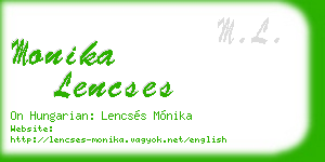 monika lencses business card
