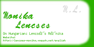 monika lencses business card
